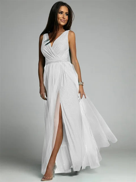 Elegant kjole med V-hals