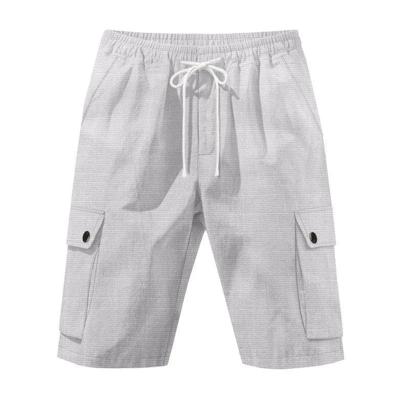 Linshorts til Herre – Pustende Sommerfavoritt med Elastisk Midje