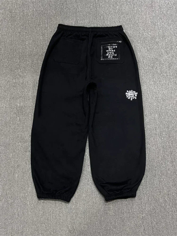 Vintage Fleece Joggebukse for Kvinner – Vide, Tykk og Varme Bukser | Klassisk Streetwear i Grå eller Svart