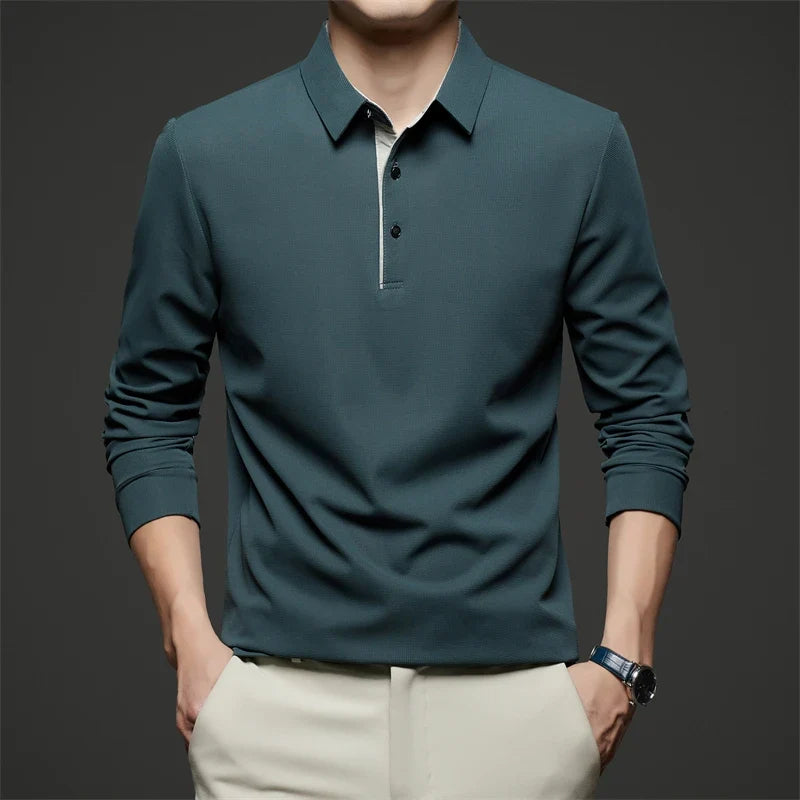Herre Langermet Polo – Business Casual, Komfortabel & Allsidig