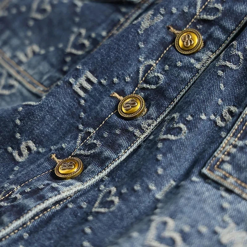 Langt denimskjørt med lomme