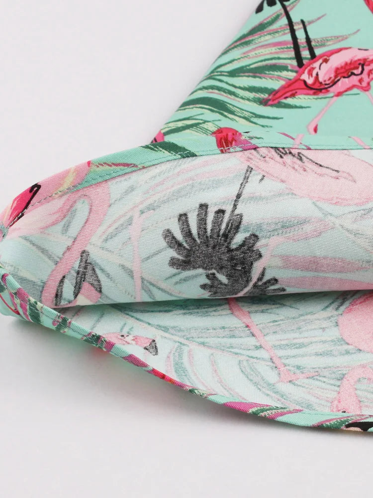 Retrokjole med flamingotrykk