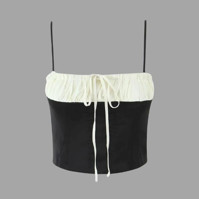 Bustier-topp med volangedetaljer
