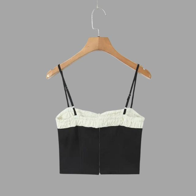 Bustier-topp med volangedetaljer