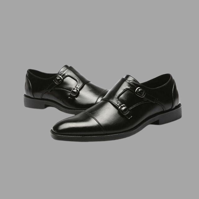 Elegante skinnsko med munkestropper