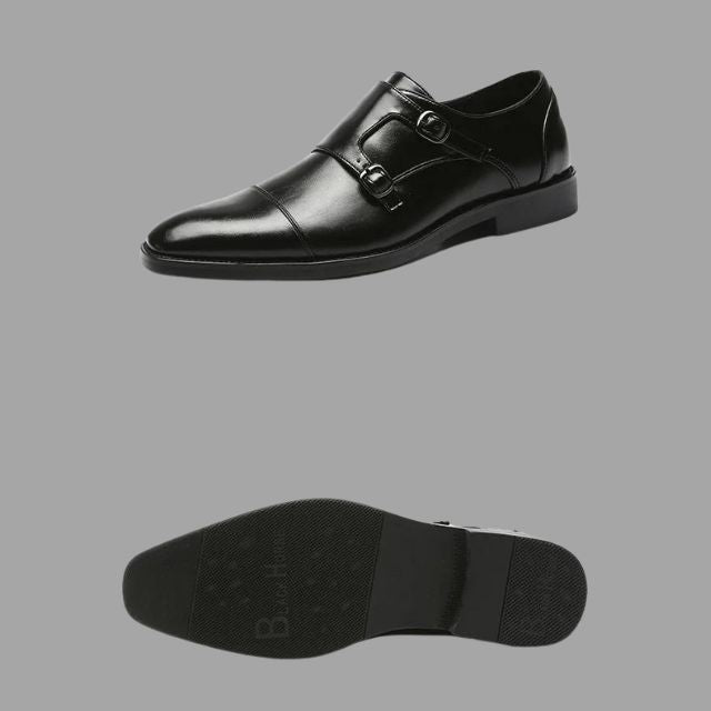 Elegante skinnsko med munkestropper