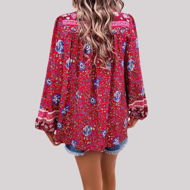 Bohemsk bluse med paisleymønster