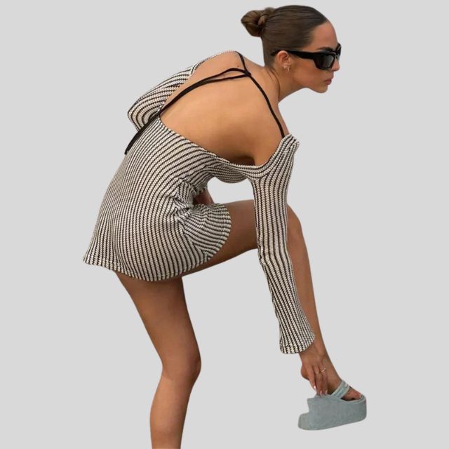 Bodycon-kjole med firkantet utringning