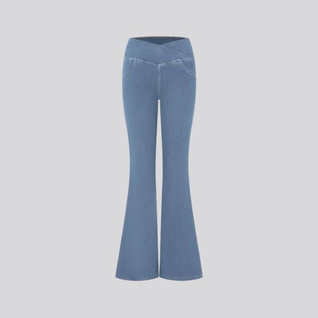 Fitnessleggings med høy midje og utringning