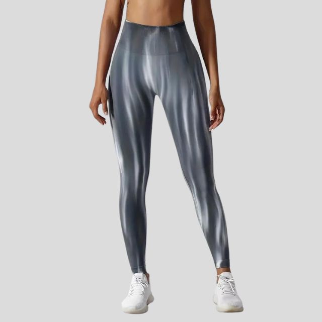 Leggings med høy midje og sømløst bølgemønster