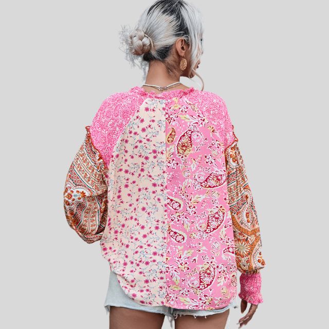 Boho-bluse med puffermer