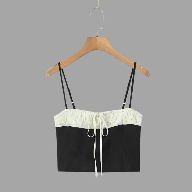 Bustier-topp med volangedetaljer