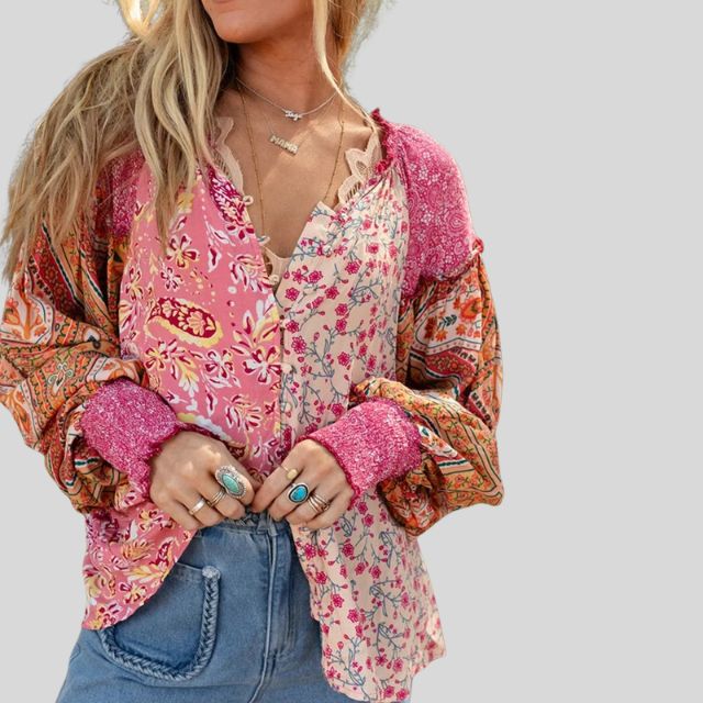 Boho-bluse med puffermer