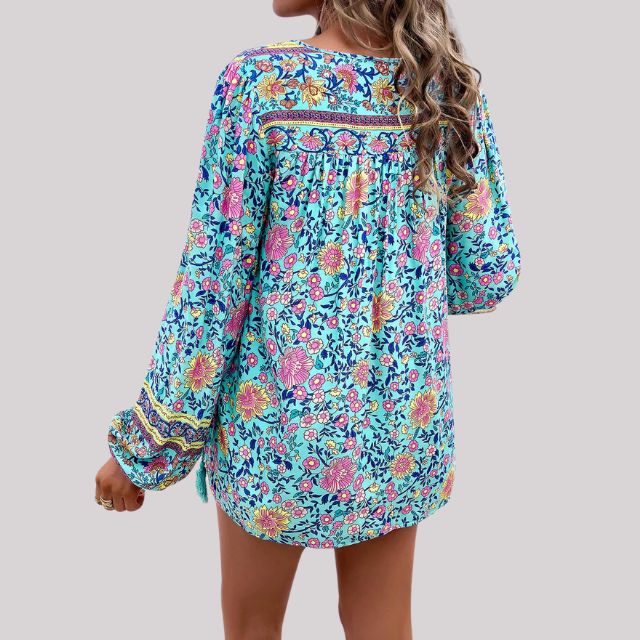 Bohemsk bluse med paisleymønster