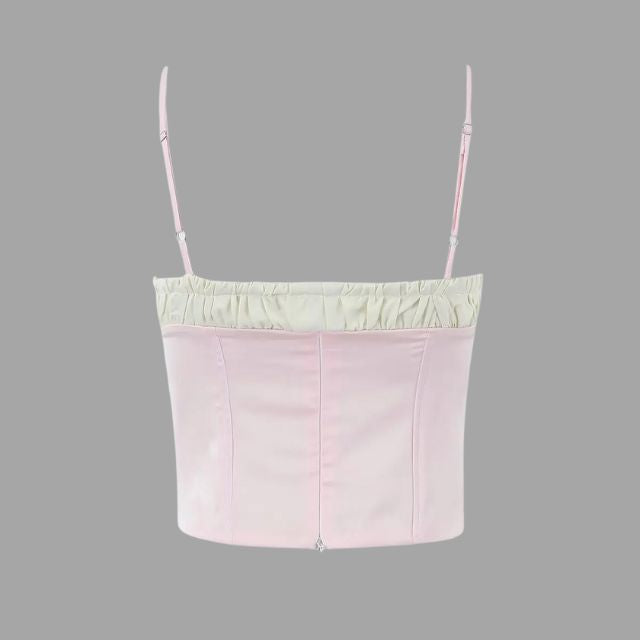 Bustier-topp med volangedetaljer