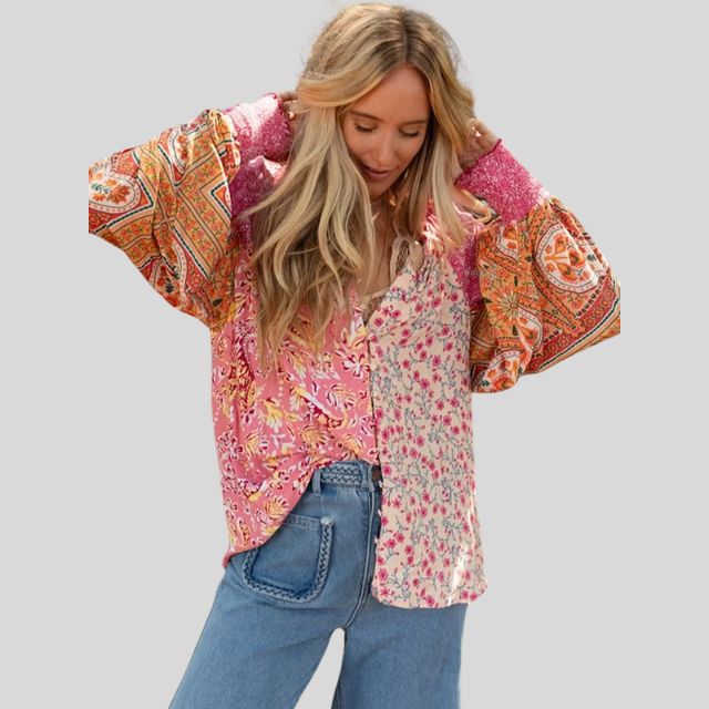 Boho-bluse med puffermer