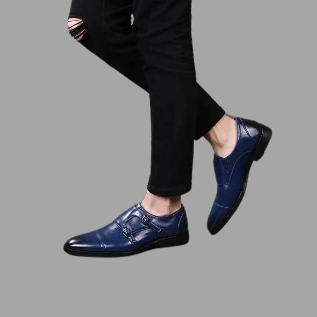 Elegante skinnsko med munkestropper