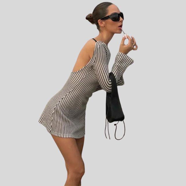 Bodycon-kjole med firkantet utringning