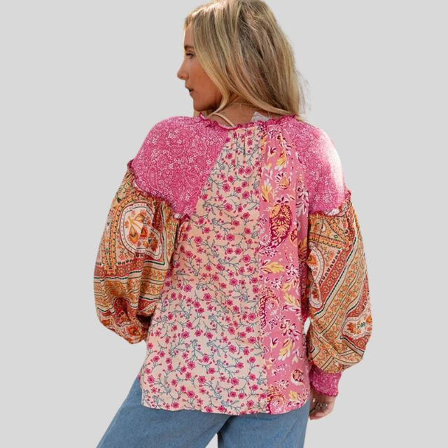 Boho-bluse med puffermer