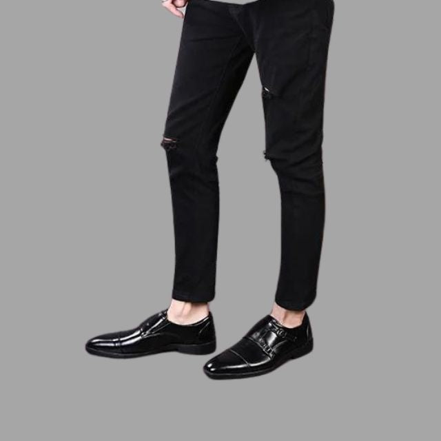 Elegante skinnsko med munkestropper