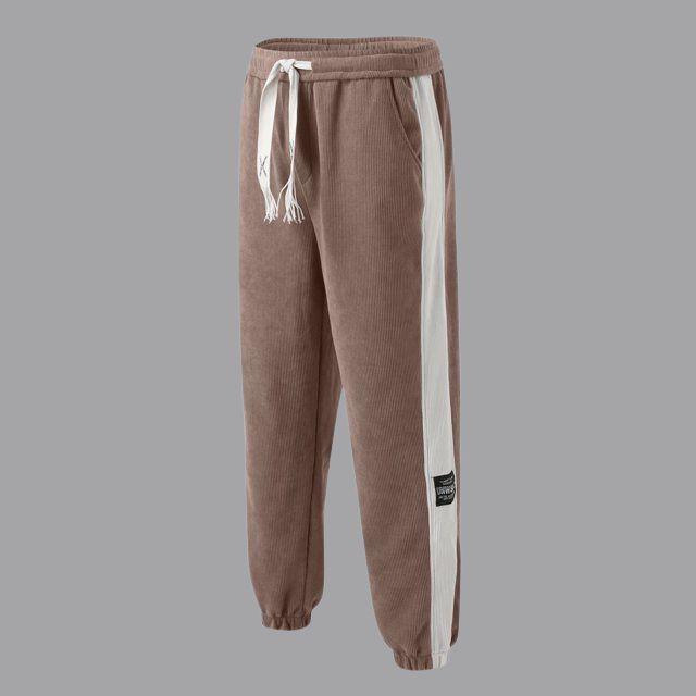 Joggers i vintage kordfløyel med kontrastfargede striper
