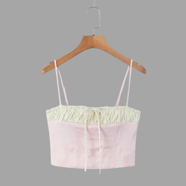 Bustier-topp med volangedetaljer