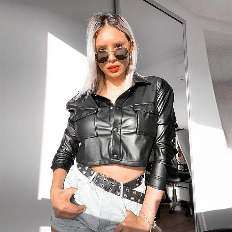 Crop top skinnjakke
