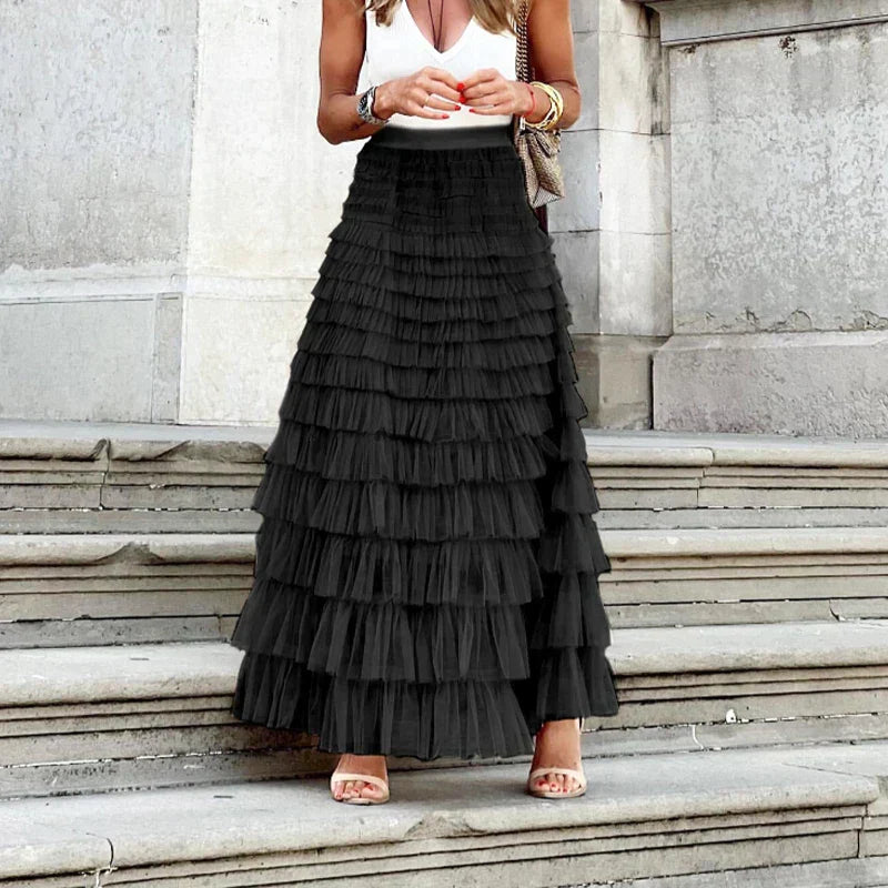 Elegant lagdelt skjørt