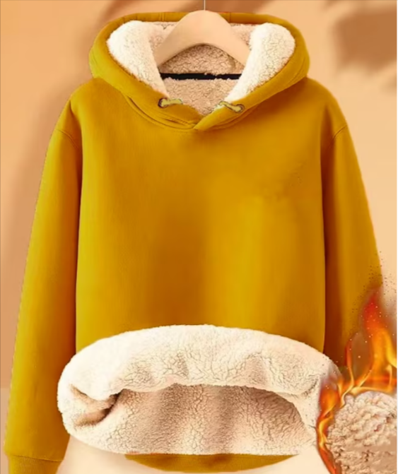 Sherpa fleecejakke med hette