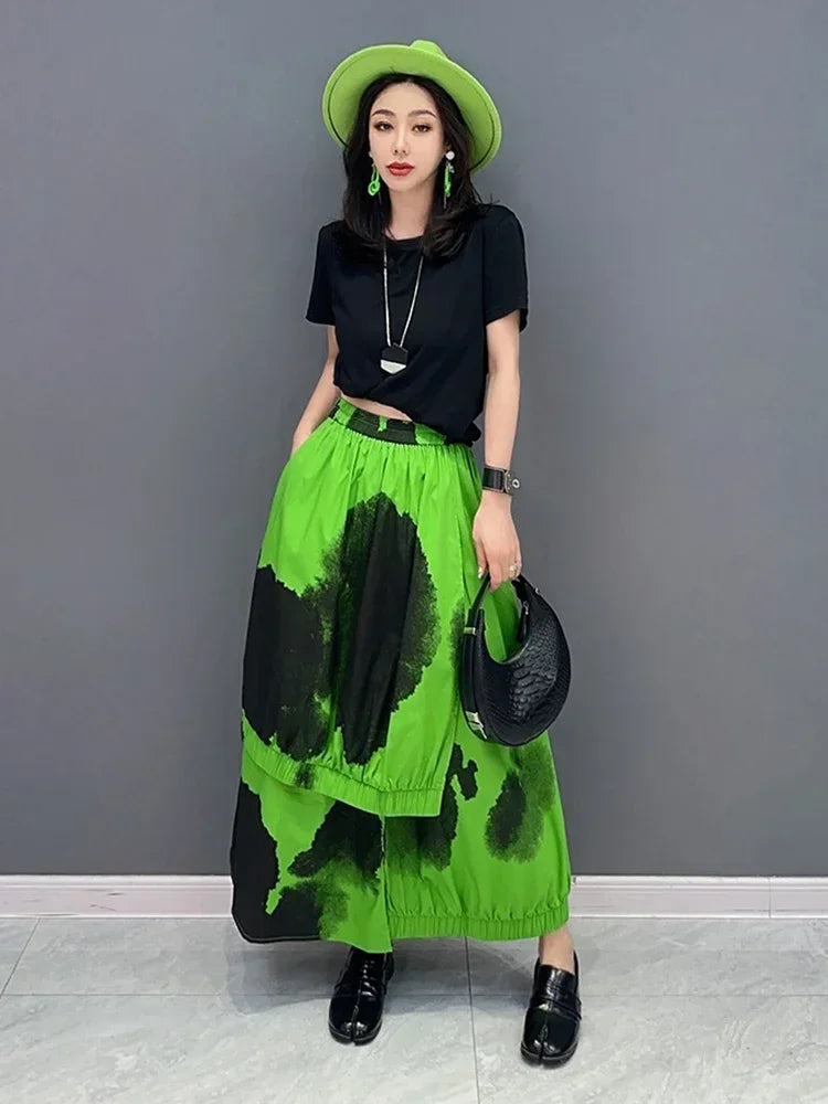 Trendy asymmetrisk casual skjørt