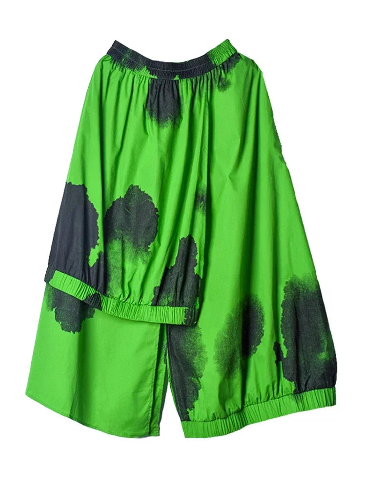 Trendy asymmetrisk casual skjørt