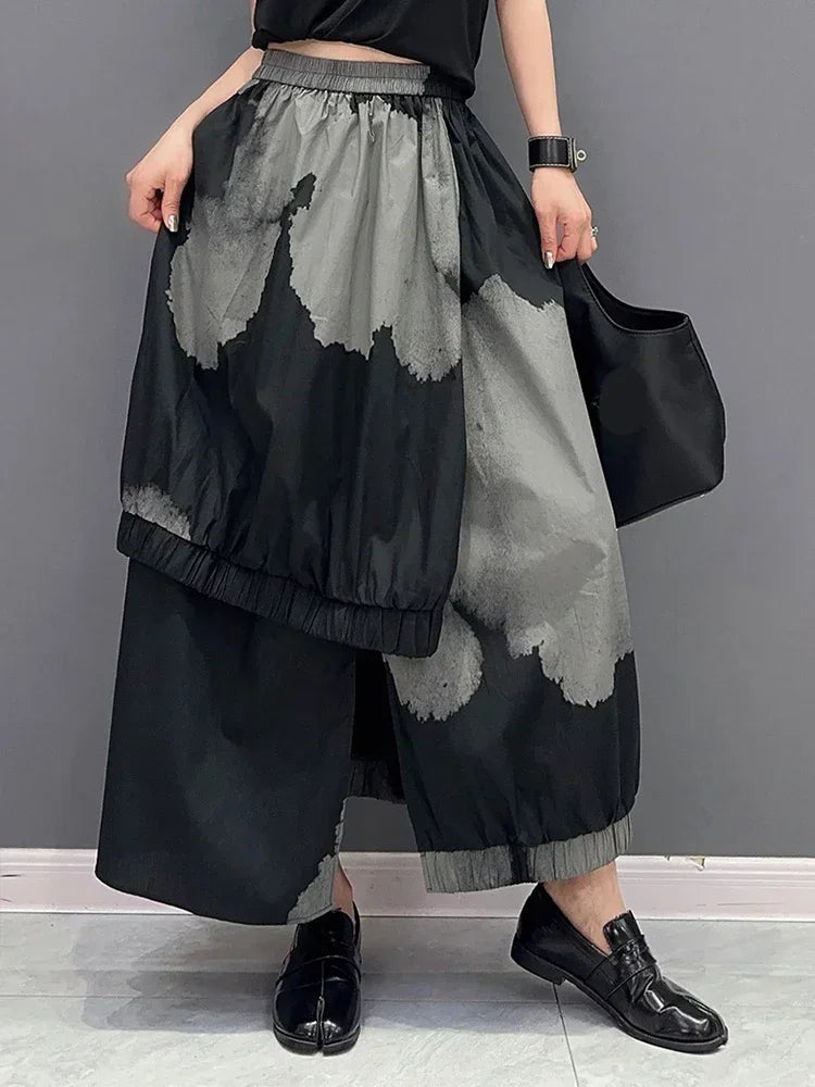 Trendy asymmetrisk casual skjørt