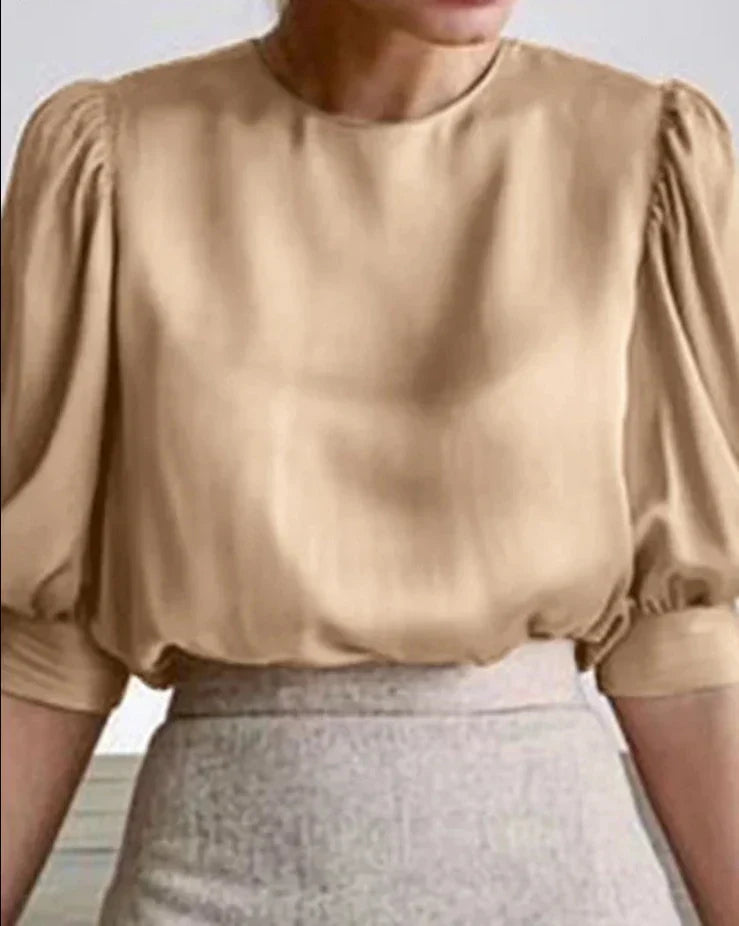 Luksuriøs bluse i sateng