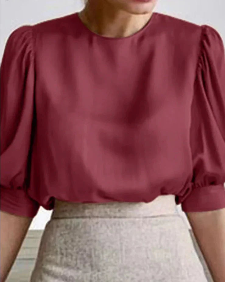 Luksuriøs bluse i sateng