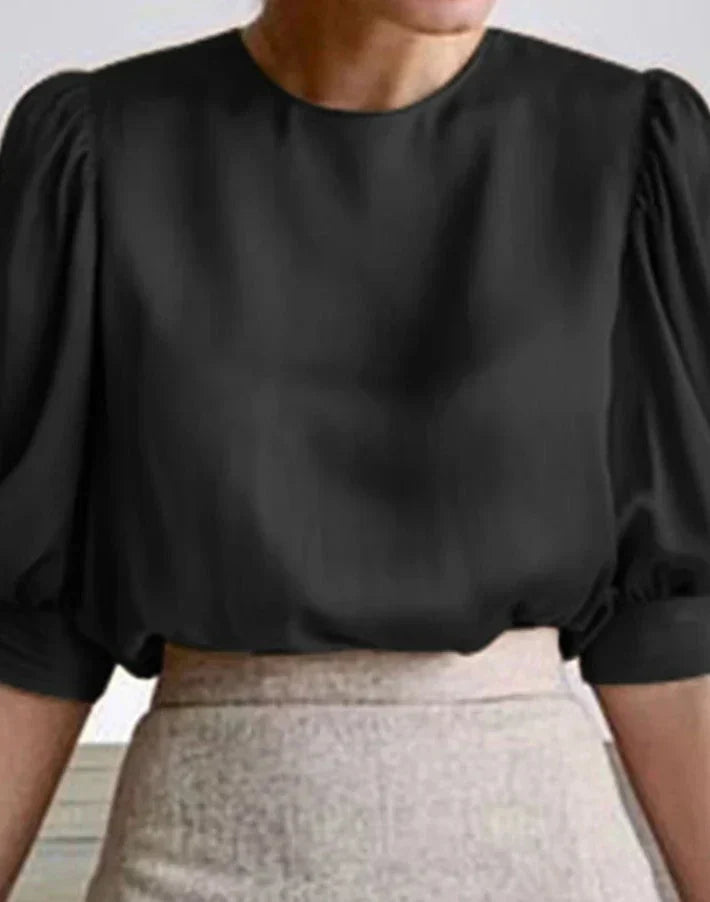 Luksuriøs bluse i sateng