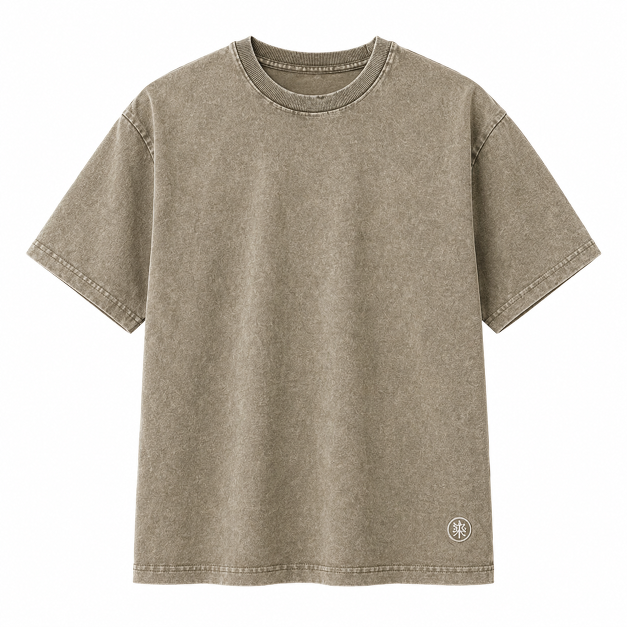 Vintage Batikk T-skjorte til Herre – Vasket Bomulls Tee med Broderidetaljer