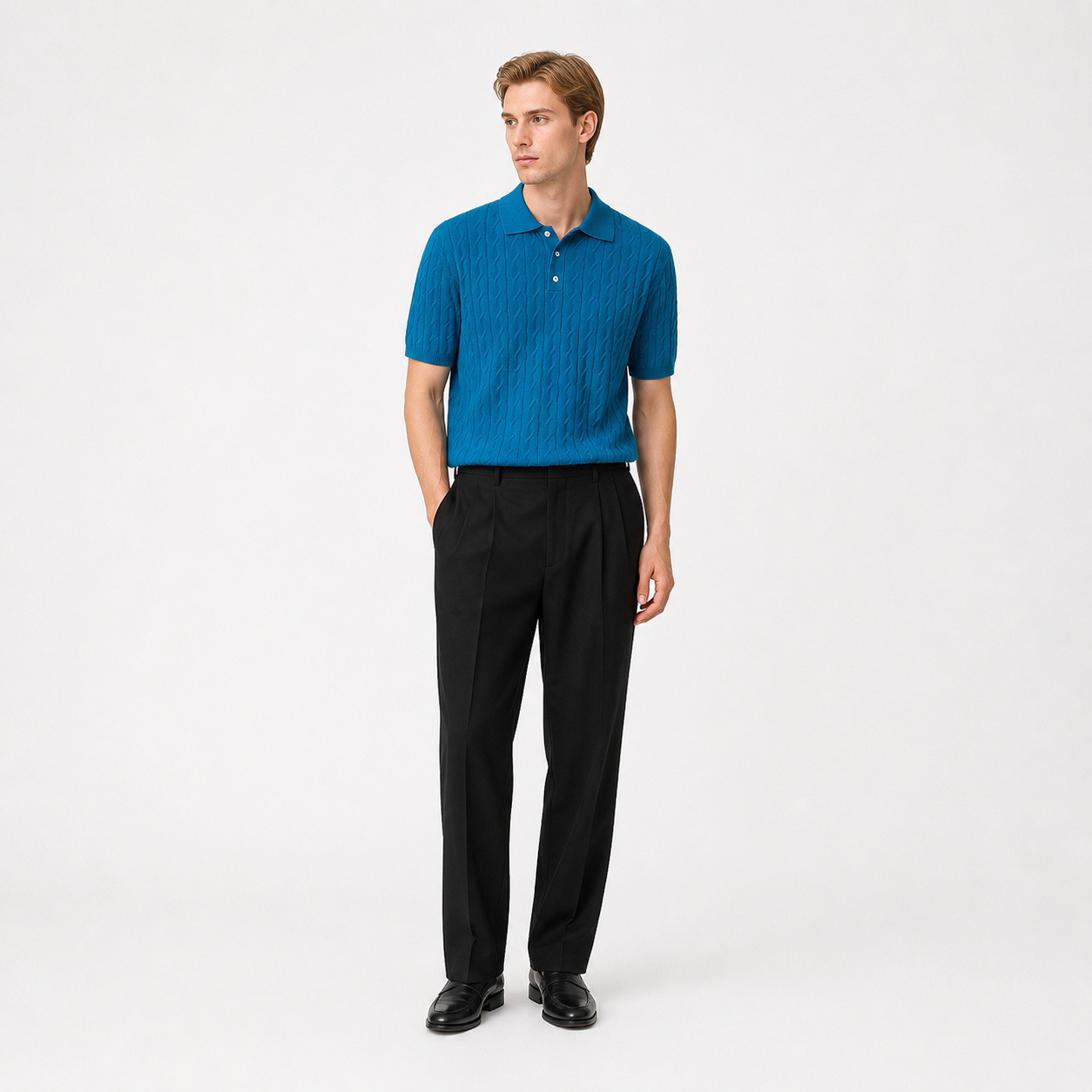 Slim Fit Polo til Herre – Lett og Stretchy Sommerstil med Retro Preg – Brun