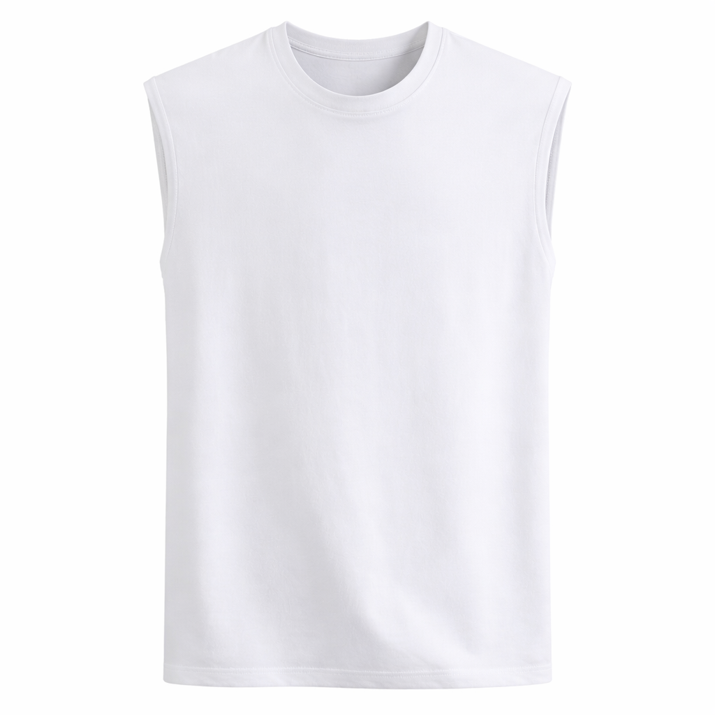 Bomullssinglet til Herre – 100% Bomull, Slim Fit & Perfekt for Trening