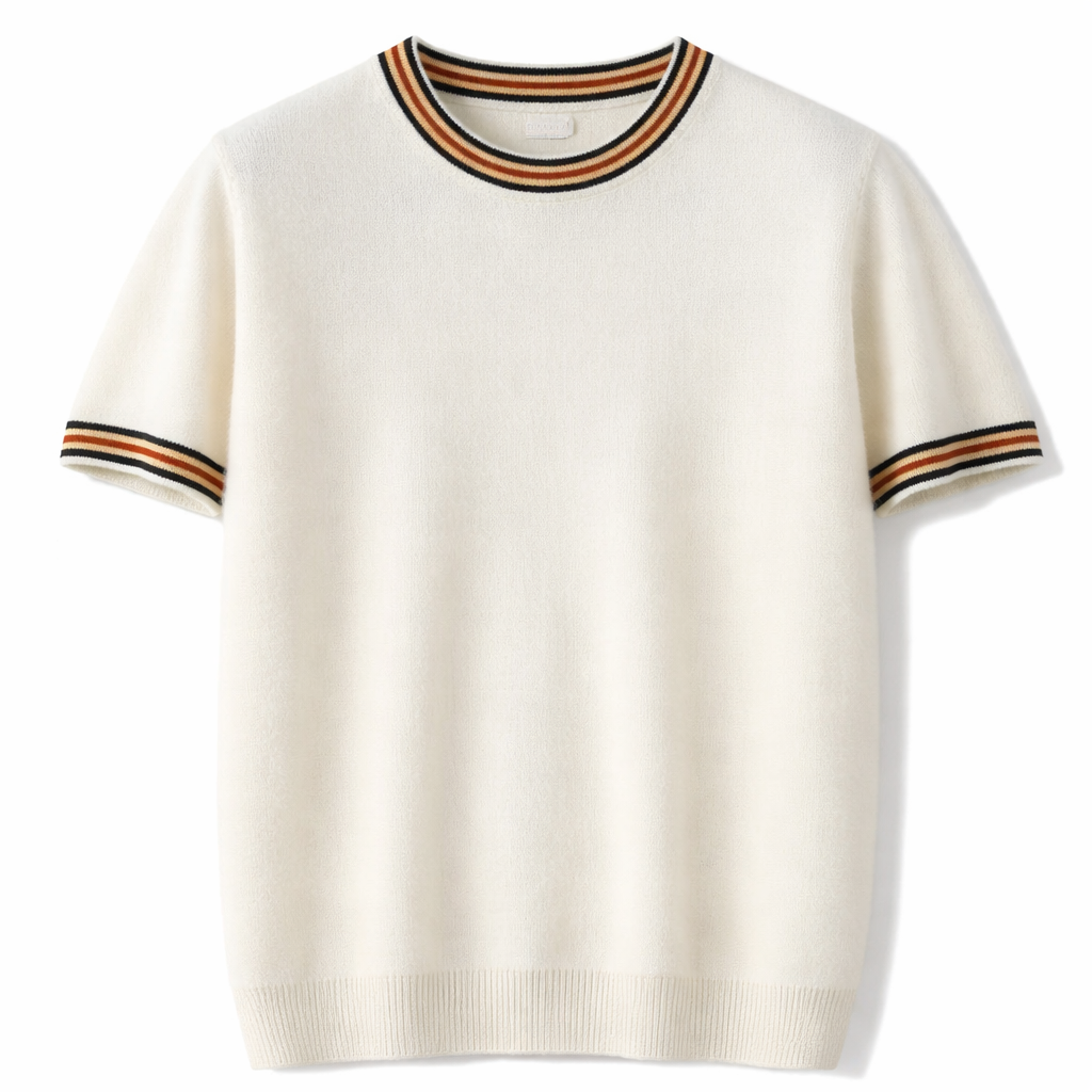 Strikket Ull T-skjorte til Herre – 100% Ull, Business Casual & Løs Passform
