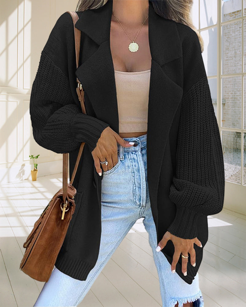 Langermet cardigan med dresskrage