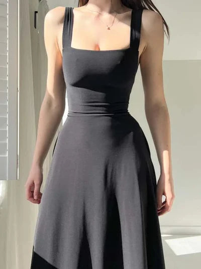 Elegant ensfarget ermeløs slim fit