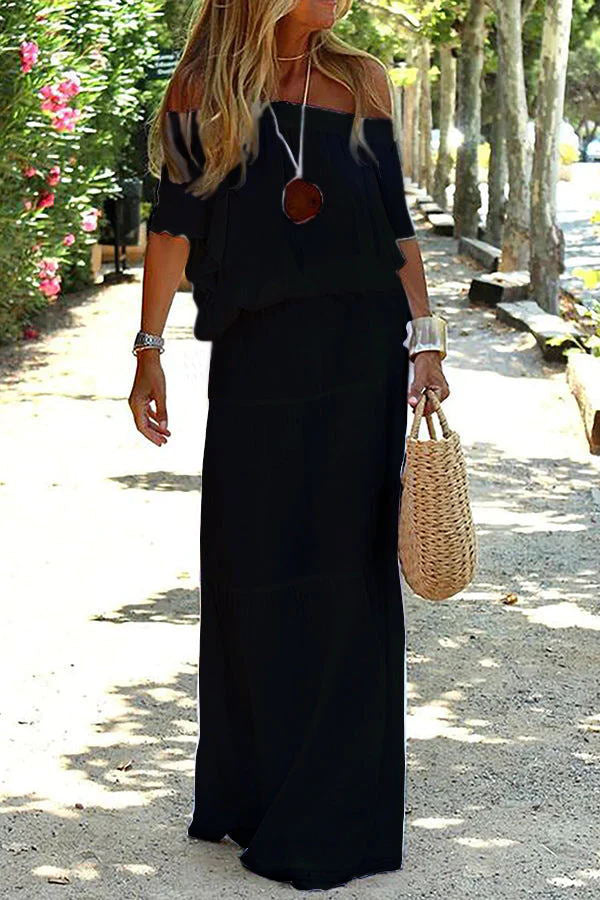 Off-shoulder-maxikjole
