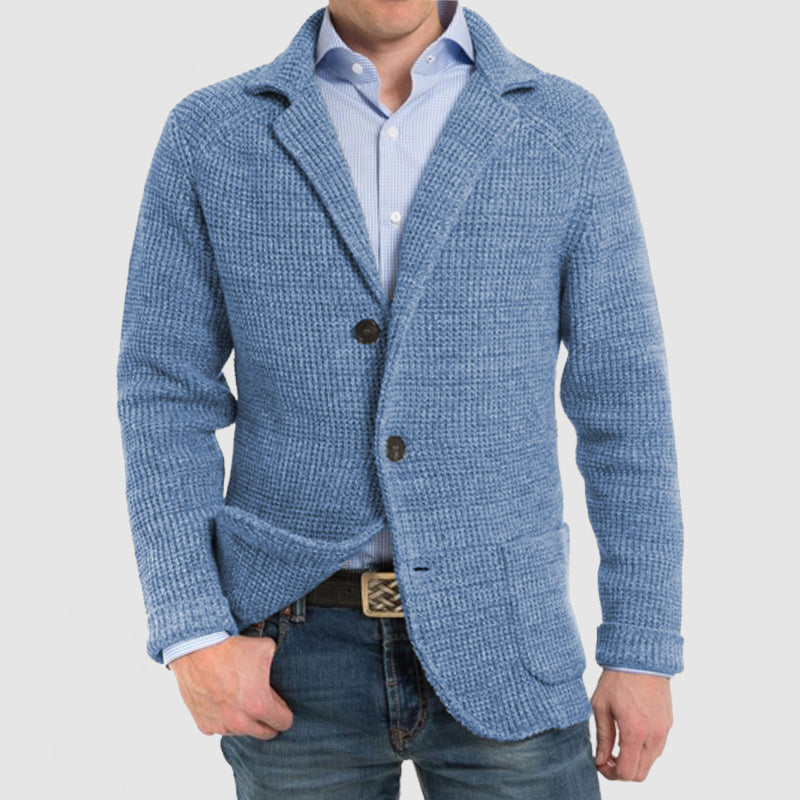 Elegant jakke med lang erme og lomme med revers for menn