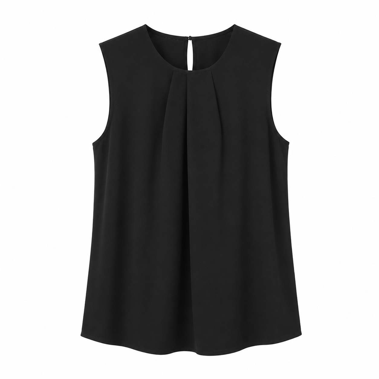 Ermeløs Chiffonbluse til Dame – Asymmetrisk Plissert Sommertopp