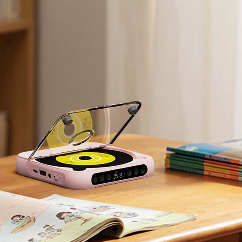 Bærbar CD-spiller med Bluetooth i rosa – bilde 10