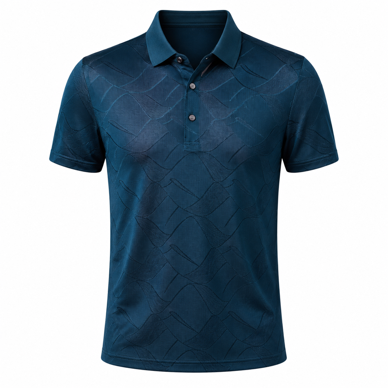 Slim Fit Poloskjorte til Herre – Lyocell- og Silkeblanding med Elegant Struktur