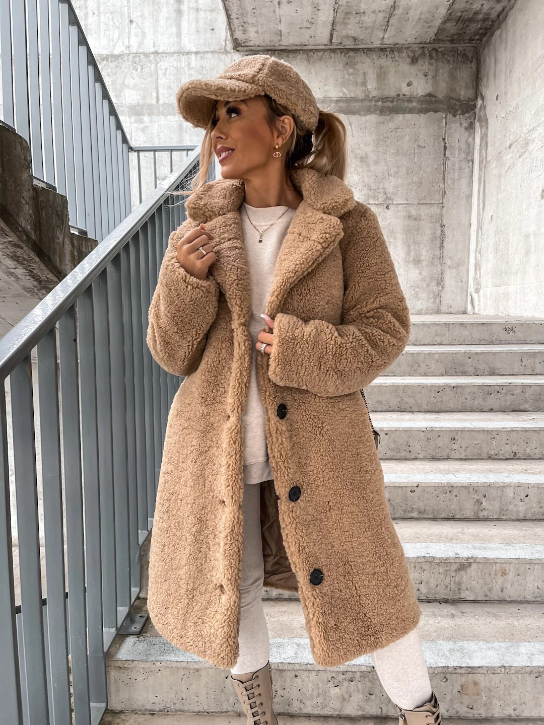 Lang kåpe dame khaki