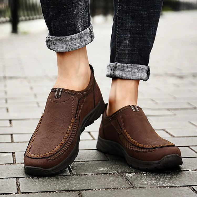 Herre Casual Pustende Skinn Loafers - Ergonomiske Sko