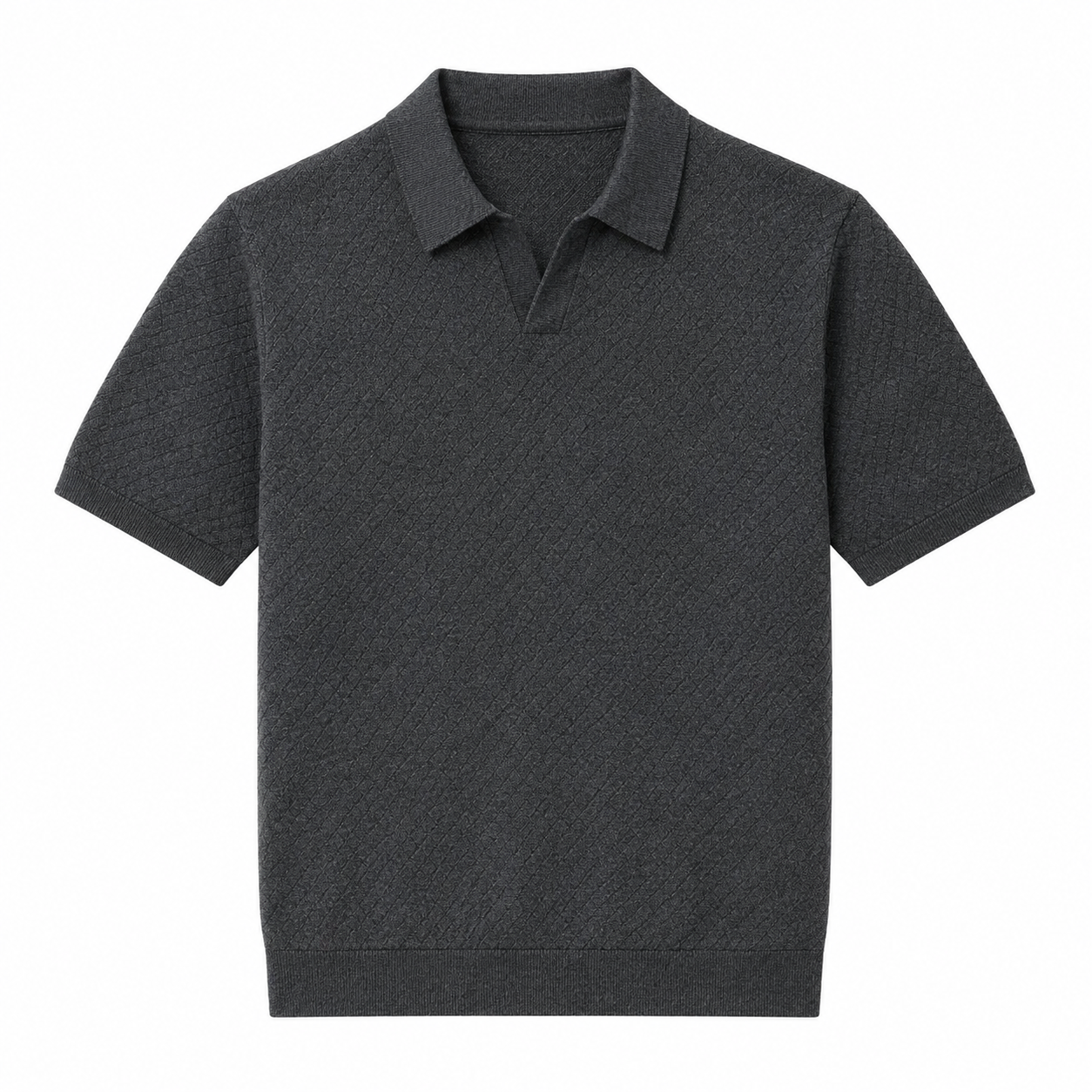 Luksuriøs Strikket Poloskjorte til Herre – Silkemyk Komfort og Elegant Stil