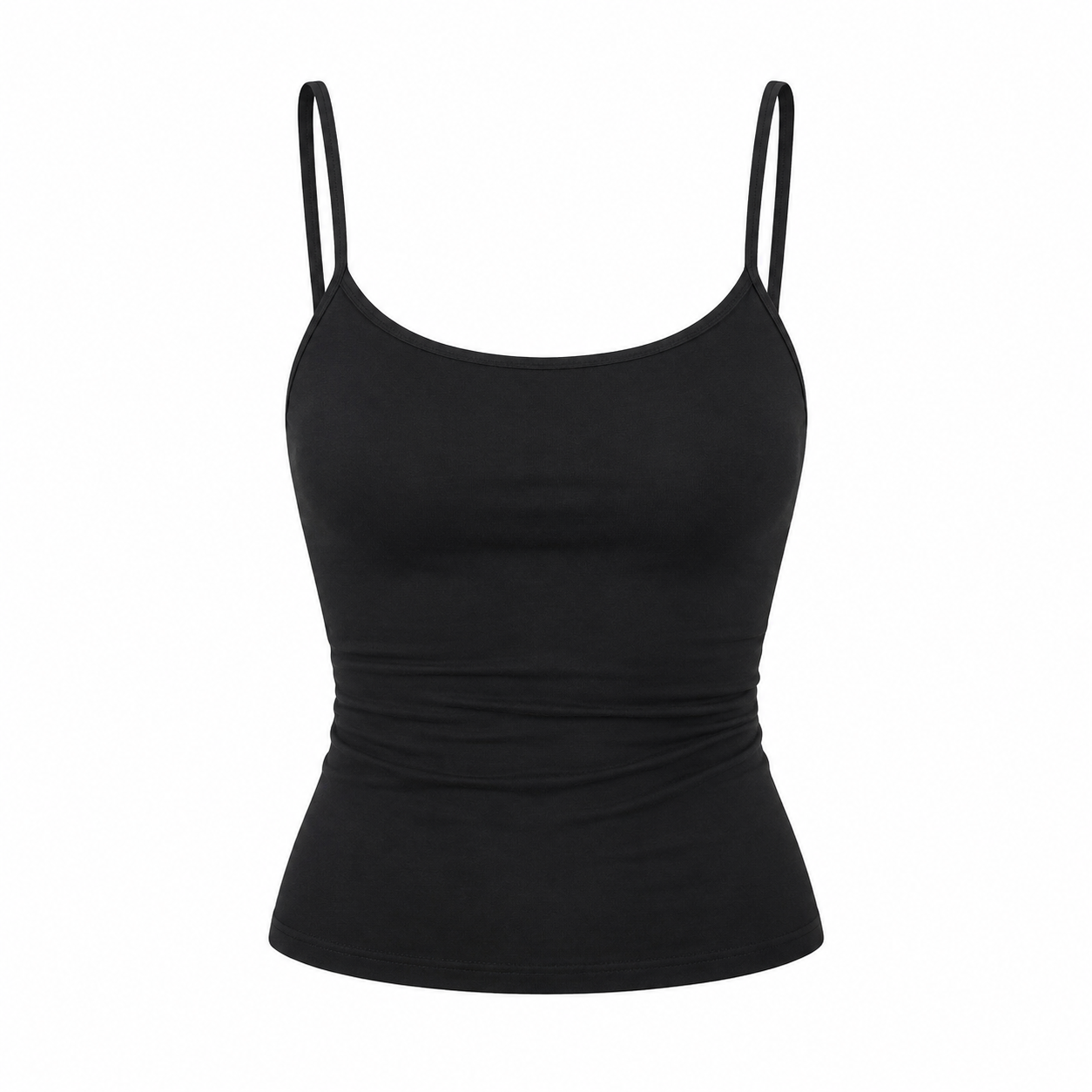 Ensfarget Crop Top til Dame – Enkel Spagettistropp Topp for Sommeren